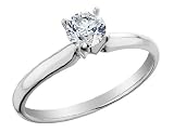 Diamond Solitaire Engagement Ring 1/5 Carat (ctw) in 10K White Gold
