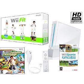 Wii Ultra Fitness Bundle - NEW Nintendo Wii System + Wii Sports + Wii Fit w/ Balance Board + Active Out Door Challenge w/Mat