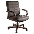 Leather Mid-Back Chair - Black