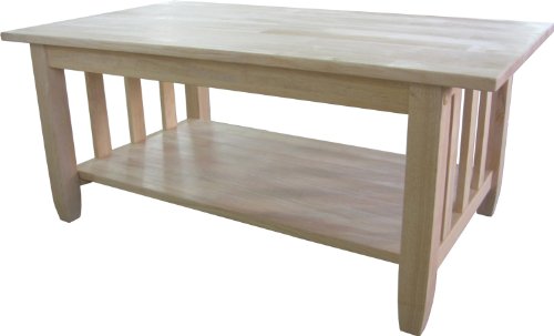 International Concepts BJ6TC Mission Tall Coffee Table, Unfinished
