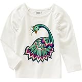 クレイジーエイト Crazy 8/ ピーコック ティ アイボリー トップス長袖Tシャツ 6～12ヶ月【並行輸入】