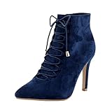 West Blvd Tunis High Heel Boots, Navy Suede, 9