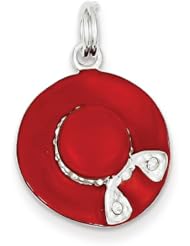 Sterling Silver CZ Enamel Hat Charm
