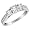 14K White Gold 3 Three Stone Round Brilliant Diamond Bridal Band With Milgrain Pave Set Shank (1 cttw, H-I/I1) - Size 7