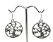Beautiful Radiant Tree of Life Charm Round Earrings Antique Silver Tone