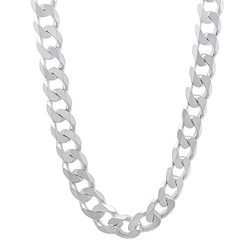 Italian 6.5mm Solid 925 Sterling Silver Beveled Cuban Curb Link Chain, 22