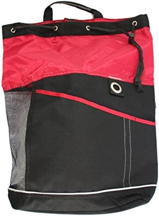 Xtitix Sport Vertical Drawstring Mesh Bodypack Backpack, Red/Black