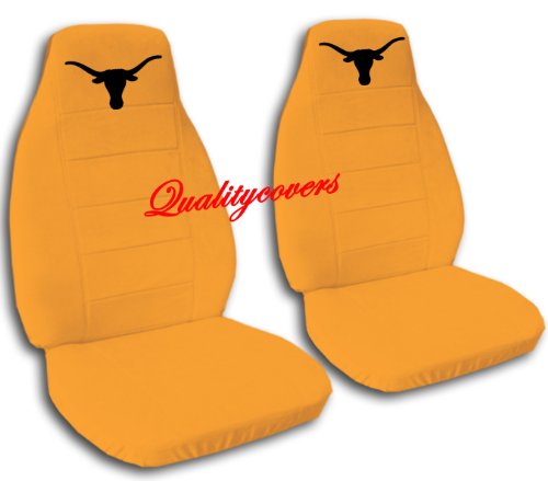 Orange seat covers with a 