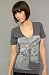 Obey The Tenderloin SF V-Neck Tee in Navy,T-shirts for Women