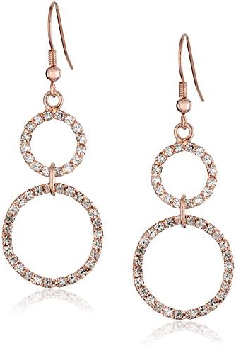 Oroclone 14k Rose Gold-Plated Crystal Two Circle Drop Earrings