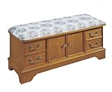 Powell Nostalgic Oak Cedar Chest with Seat Cushion