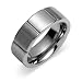Horizontal Notched Brush Finish 8mm Comfort Fit Mens Tungsten Carbide Wedding Band Ring Size 9