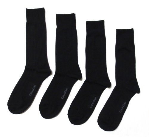 Calvin Klein Men's 4-pack Solid Ribbed Dress Socks