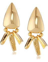 Roman Luxe Gold-Tone Domed Shard Drop Earrings