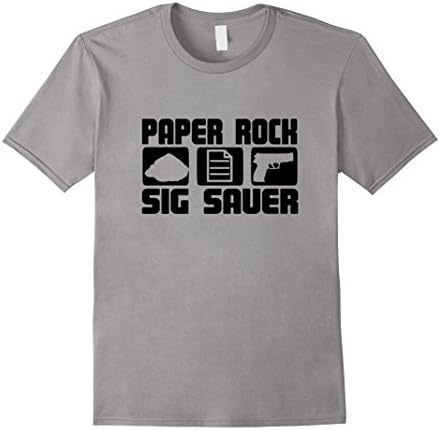 Rock Paper Sig Sauer Gun T-shirt /black fort - Male 3XL - Slate