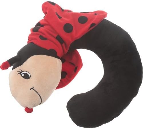 Northpoint Trading Kids' Animal Character Travel Pillow, Black/Bright Red