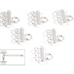 6 Sterling Silver 3 Strand Pearl Bead Necklace Parts