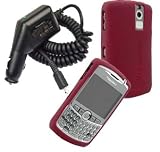 Dark Red Silicone Skin Cover Case and Car Charger for Blackberry Curve 8300 8310 8330 8320