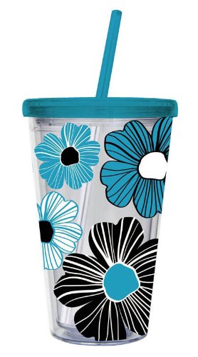 Blue Floral Insulated Cup
