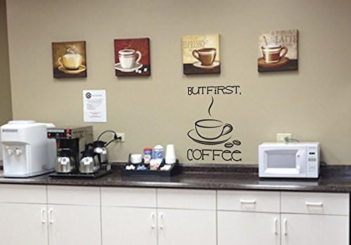 But First, Coffee Vinyl Decal Sticker (Black, 8.9"W x 12"H)