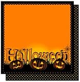 Best Creation Inc - Trick or Treat Collection - 12 x 12 Double Sided Glitter Paper - Halloween Words, BRAND NEW