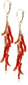 14k Yellow Gold Red Coral Branch Earrings