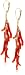 Jewelry : 14k Yellow Gold Red Coral Branch Earrings