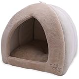 Best Pet Supplies BPS Coral Fleece Tent for Pets, X-Large, Tan
