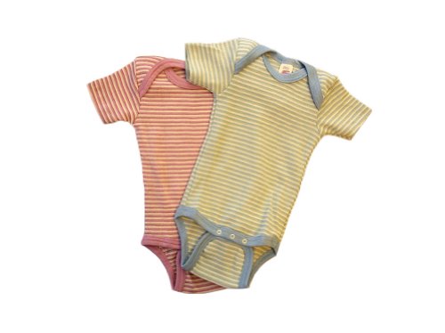 Merino wool silk baby striped BODY bodysuit t-shirt top