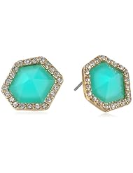 Hexagon and Pyramid Rhinestone Earrings