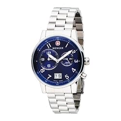 Wenger Men's 74718 Commando Dual Time 2-Eye Blue Dial Steel Bracelet Watch