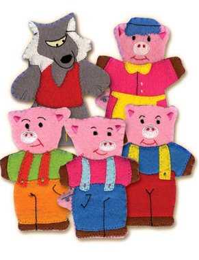 Childrens Toyshop  Toys : Learning Resources Three Little Pigs (Finger Tale Puppets)