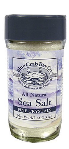 Blue Crab Bay Co. Sea Salt, Fine, 4.7-Ounce Container (Pack of 6) by Blue Crab Bay Co.