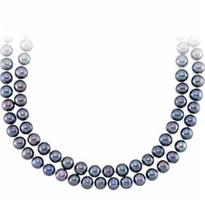 72 Inches 8.0mm-8.5mm Freshwater Black Pearls. Cultured Freshwater Black Pearl Necklace