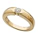 14K Yellow Gold Sparkling Diamond Solitaire Ring