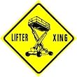 LIFTER CROSSING power construction equip sign