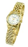 Charles Hubert Paris - Women's Premium 14kt Gold-plated Traditional Watch w/Date and Off-White Color Dial