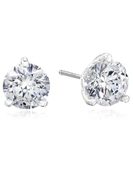 Sterling Silver Swarovski Zirconia 3 cttw 3 Stud Earrings