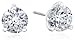 Platinum-Plated Sterling Silver Swarovski Zirconia Round-Cut Stud Earrings, 3CTTW