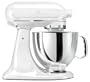 KitchenAid KSM150PSWW Artisan Series 5-Quart Mixer, White on White