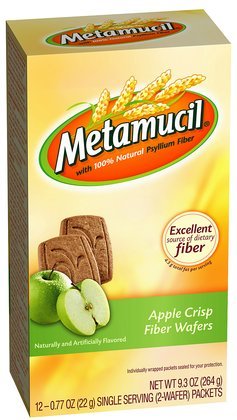 Metamucil Fiber Wafers, Apple Crisp, 12 portions per box. 5 boxes total