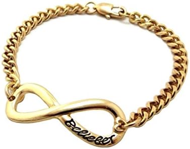 Janestore Fashion Celebrity Fan 'Belieber' Black Piece 4Mm&7" Link Chain Bracelet