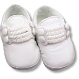 Christening Shoes With Small Buttons And Front Gathers ~ Baby Deer