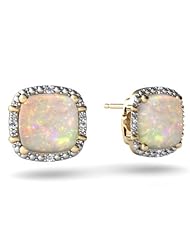 Genuine Opal 14kt Yellow Gold Earrings