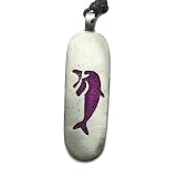 Jumping Dolphin Pewter Surfboard Pendant on Adjustable Cord Necklace
