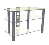 Elonex LNX-GT3C - Glass Stand For LCD & Plasma TV Up To 42 - Clear Glass & Chrome Legs