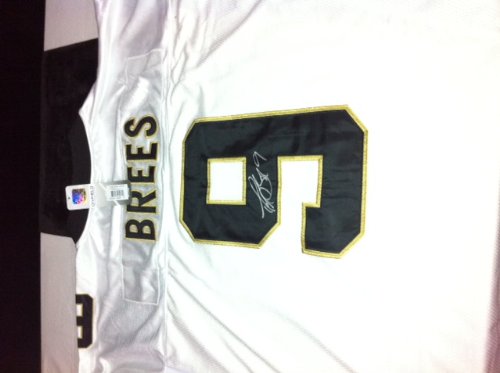 DREW BREES AUTOGRAPHED AUTHENTIC WHITE NEW ORLEANS SAINTS JERSEY - WHO DAT?