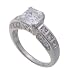 SilverBin Sterling Silver Engagement Style Prong Set Square CZ Ring with Small CZ Accents