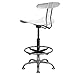 Flash Furniture LF-215-WHITE-GG Vibrant White and Chrome Drafting Stool with Tractor Seat