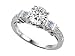 2.03 cttw 925 Sterling Silver Engagement Ring With 6 Genuine Diamonds And Genuine Round White Topaz Size 5